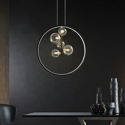 Elaris Minimalist Glass Ball Pendant Lamp Black