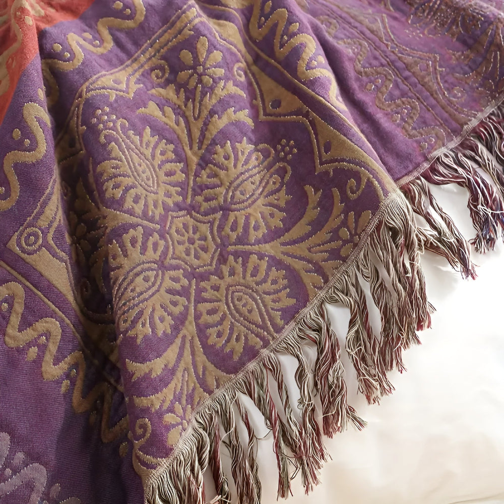 Mandala Tassel Cotton Throw Blanket