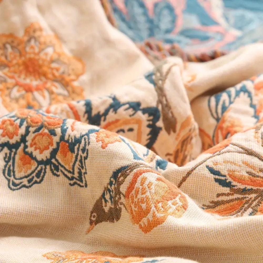 Rustic Cozy Boho Cotton Throw Blanket