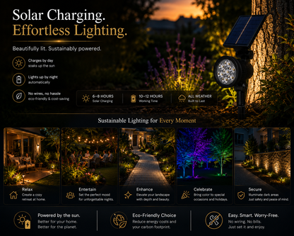 Solar Powered Garden Spotlight (Set of 2)
