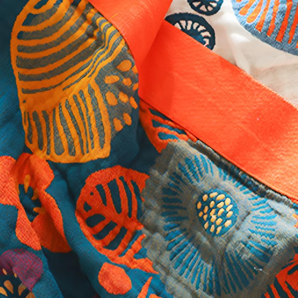 Boho Cartoon Flower Cotton Blanket