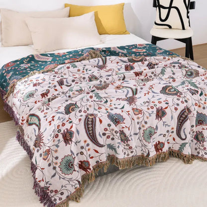 Liora Vintage Reversible Soft Cotton Blanket