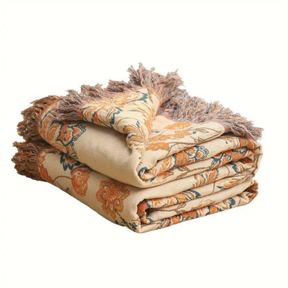 Rustic Cozy Boho Cotton Throw Blanket