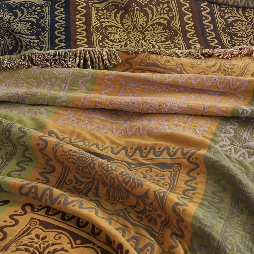 Mandala Tassel Cotton Throw Blanket