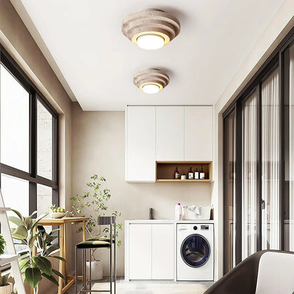 Solara Natural Stone LED Ceiling Lamp