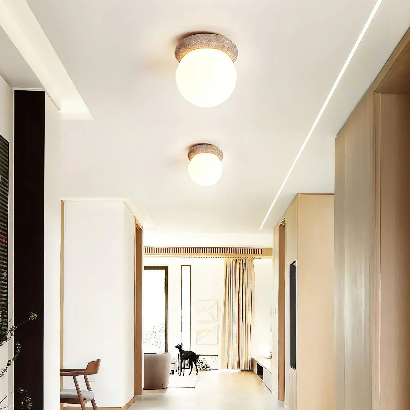 Serica Travertine LED Ceiling Lamp