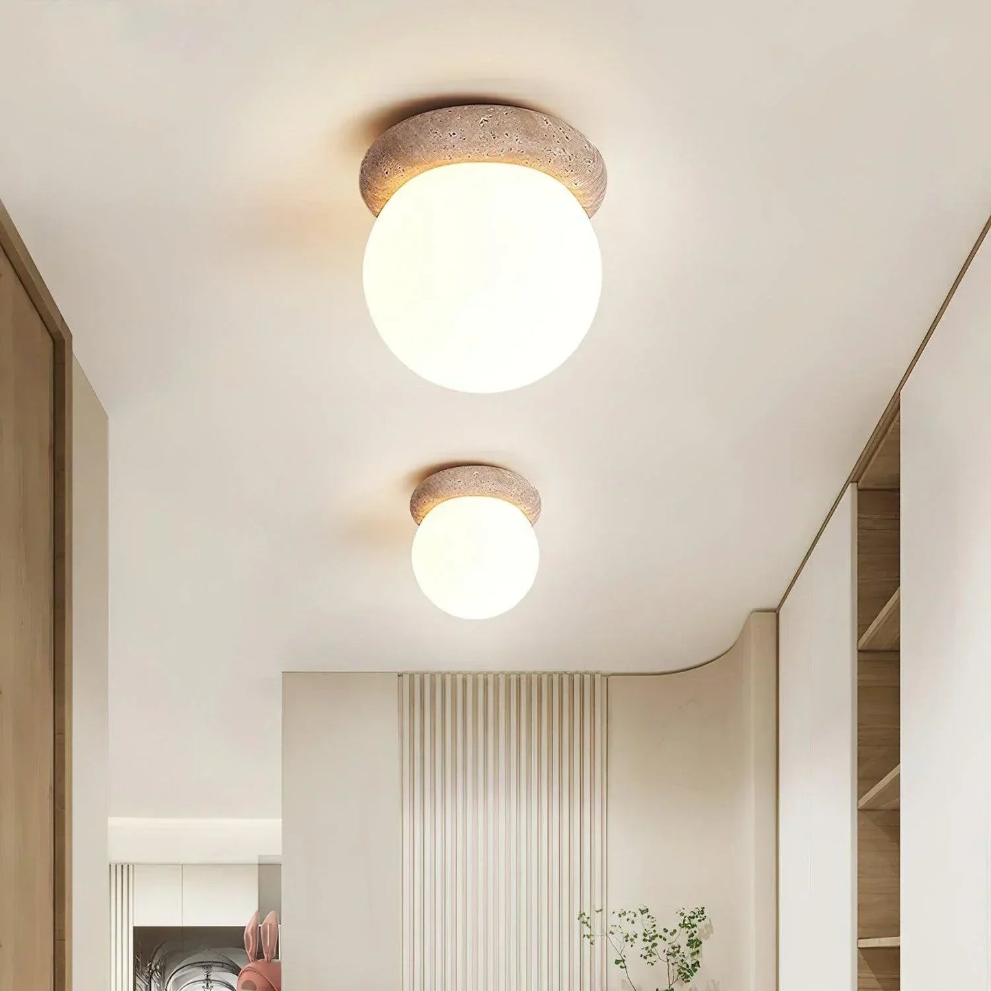 Serica Travertine LED Ceiling Lamp