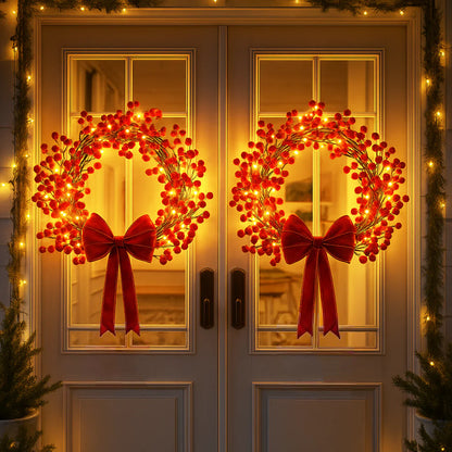 Twinkling Tree Berry Wreath by Montavio Home™