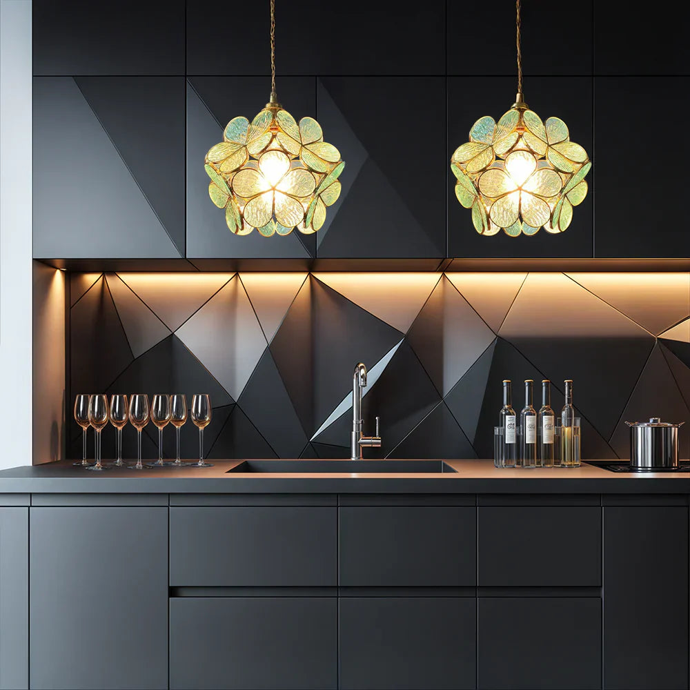 Nuvia Modern Flower Shape Glass LED Pendant Lamp
