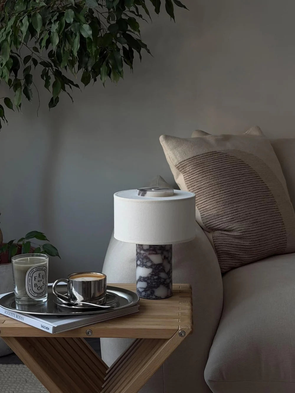 Strata Portable Lamp | Calacatta Viola - 9.5" / 24cm