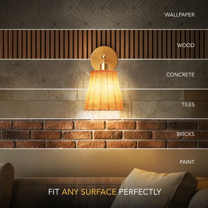 Natural Wireless Wall Sconces (Set of 2)