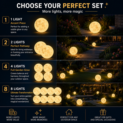 Selene Moon Garden Light (Pack of 2) - Solar Powered