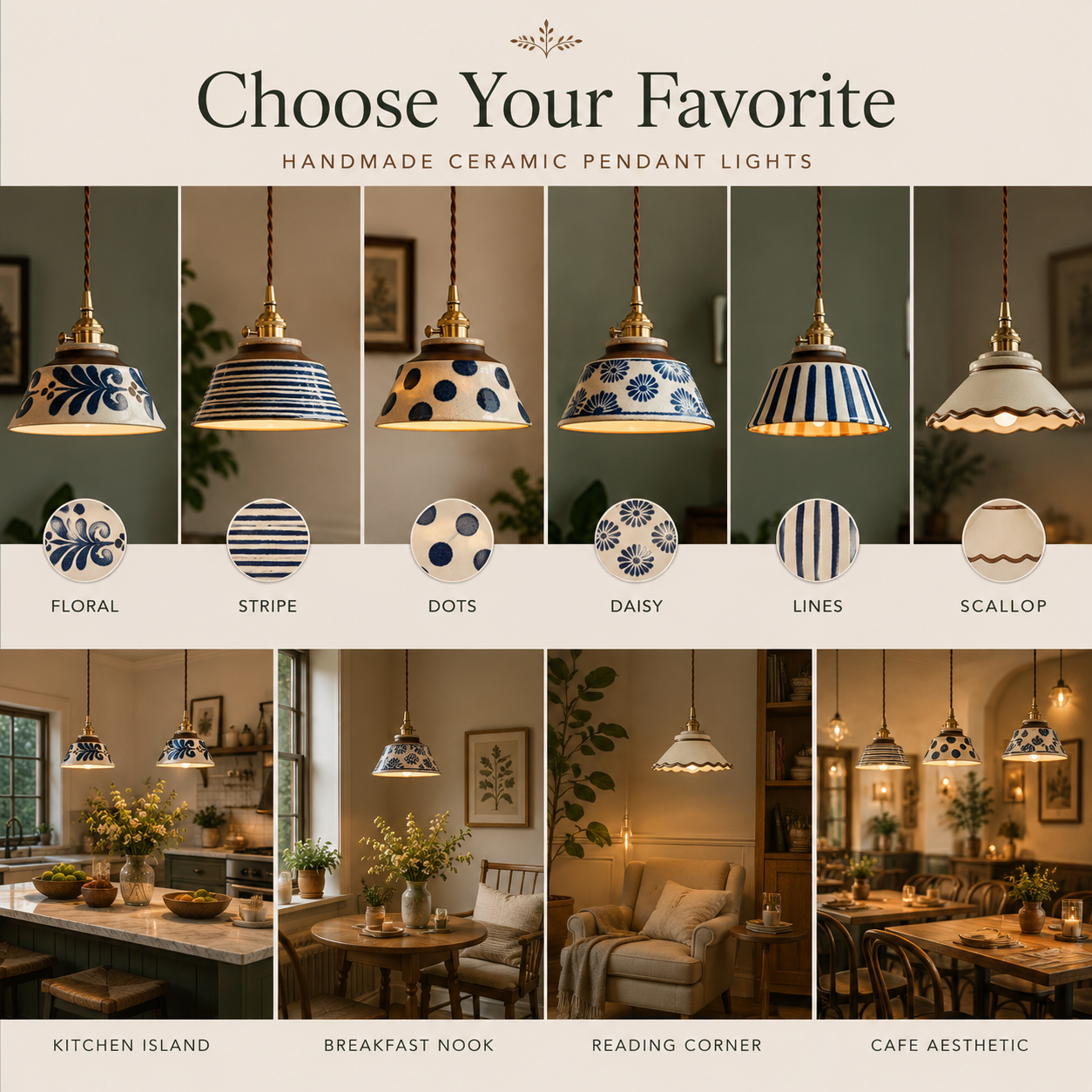 Ronja | Hand-Painted Ceramic Pendant Light