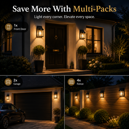 Tungsten Filament Solar Wall Lantern (Pack of 2)