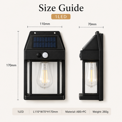 Tungsten Filament Solar Wall Lantern (Pack of 2)