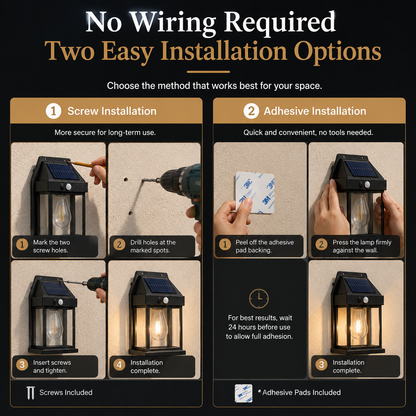 Tungsten Filament Solar Wall Lantern (Pack of 2)