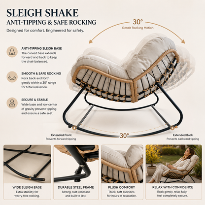 Outdoor Papasan Rocking Chair