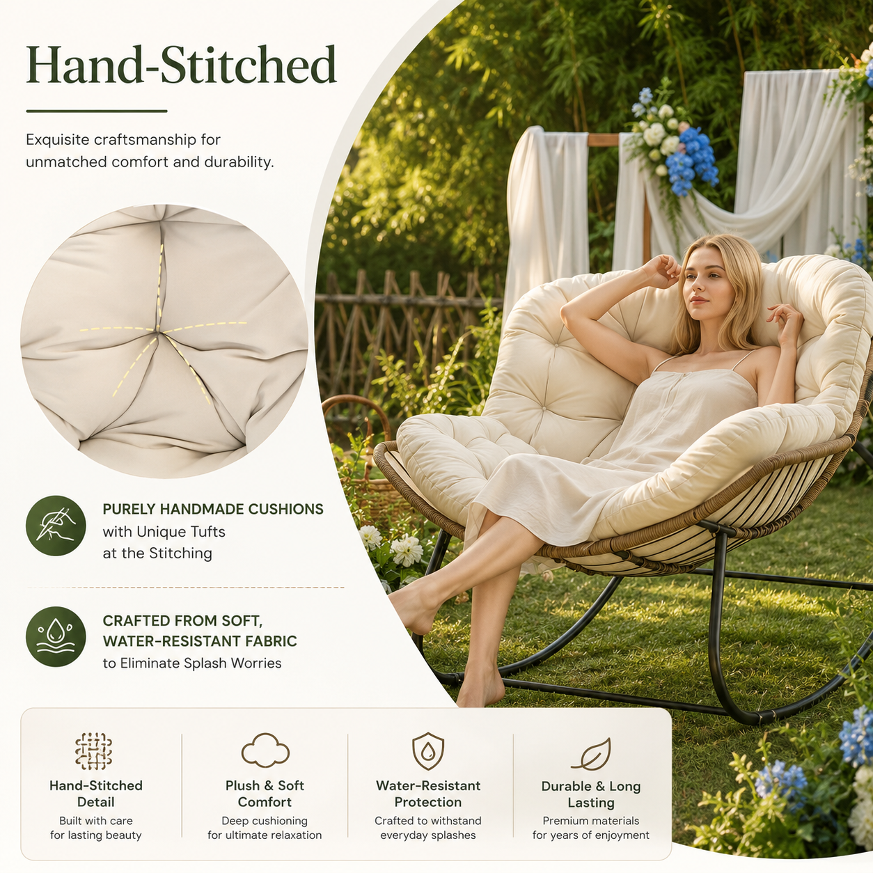 Outdoor Papasan Rocking Chair