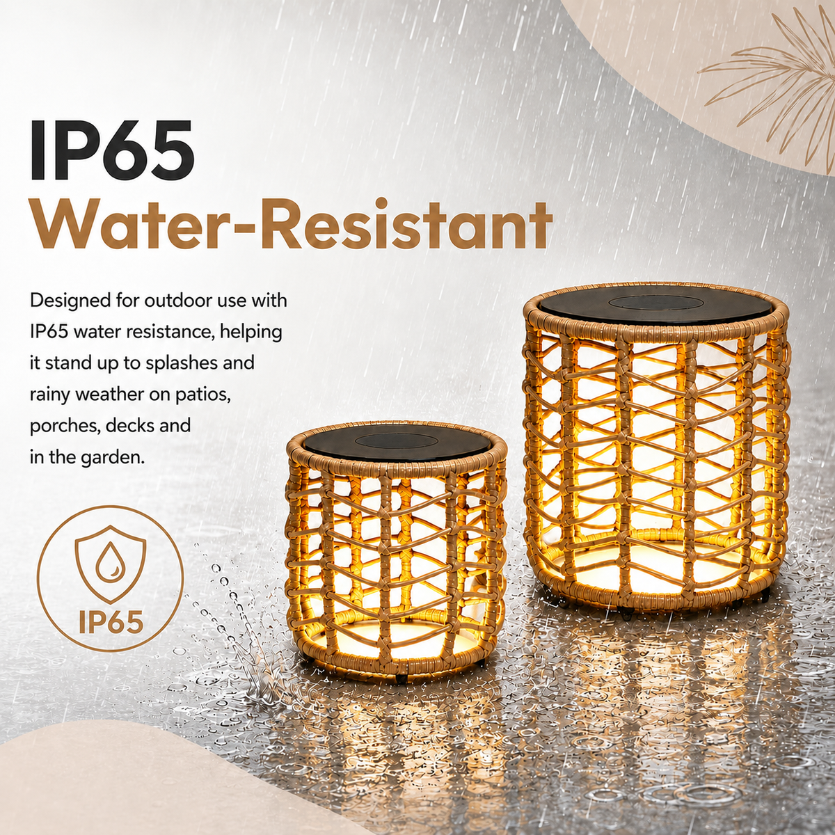 Solar Outdoor Table (Set of 2)