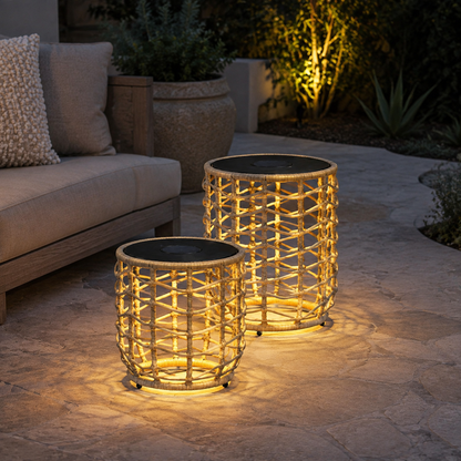 Solar Outdoor Table (Set of 2)