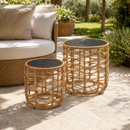 Solar Outdoor Table (Set of 2)