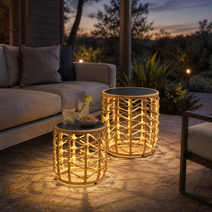 Solar Outdoor Table (Set of 2)