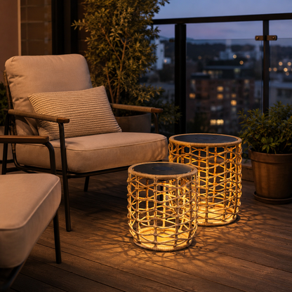 Solar Outdoor Table (Set of 2)
