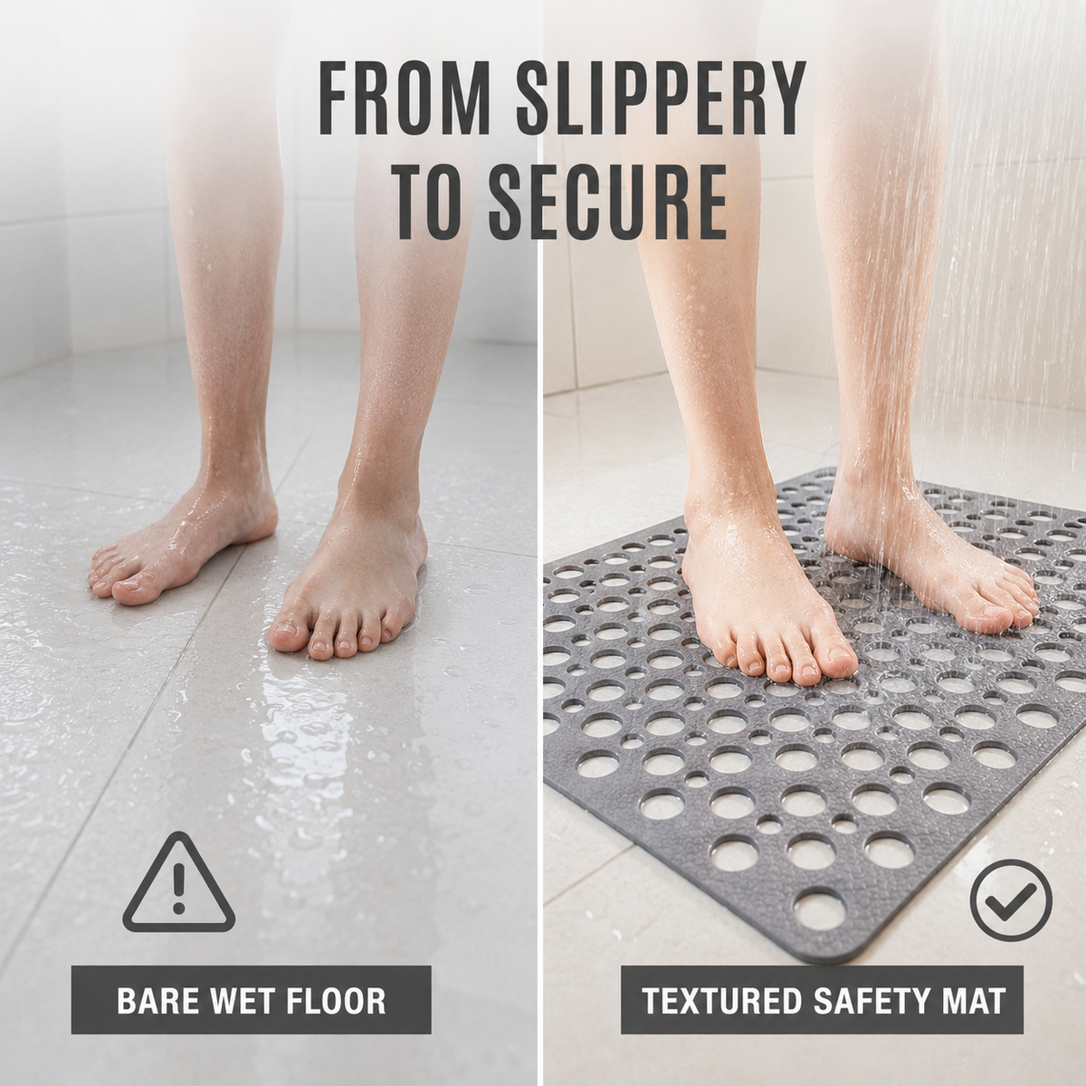 Casa & Beyond | Secure Shower Mat | Non-Slip & Antibacterial