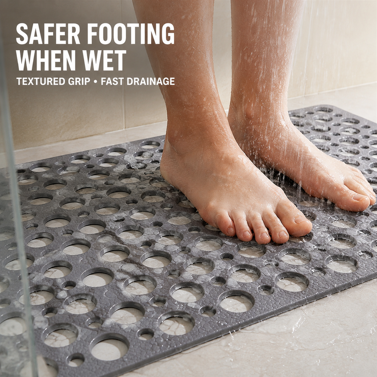 Casa & Beyond | Secure Shower Mat | Non-Slip & Antibacterial