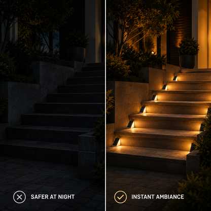 Solar Powered Stair Lights (Set of 6)