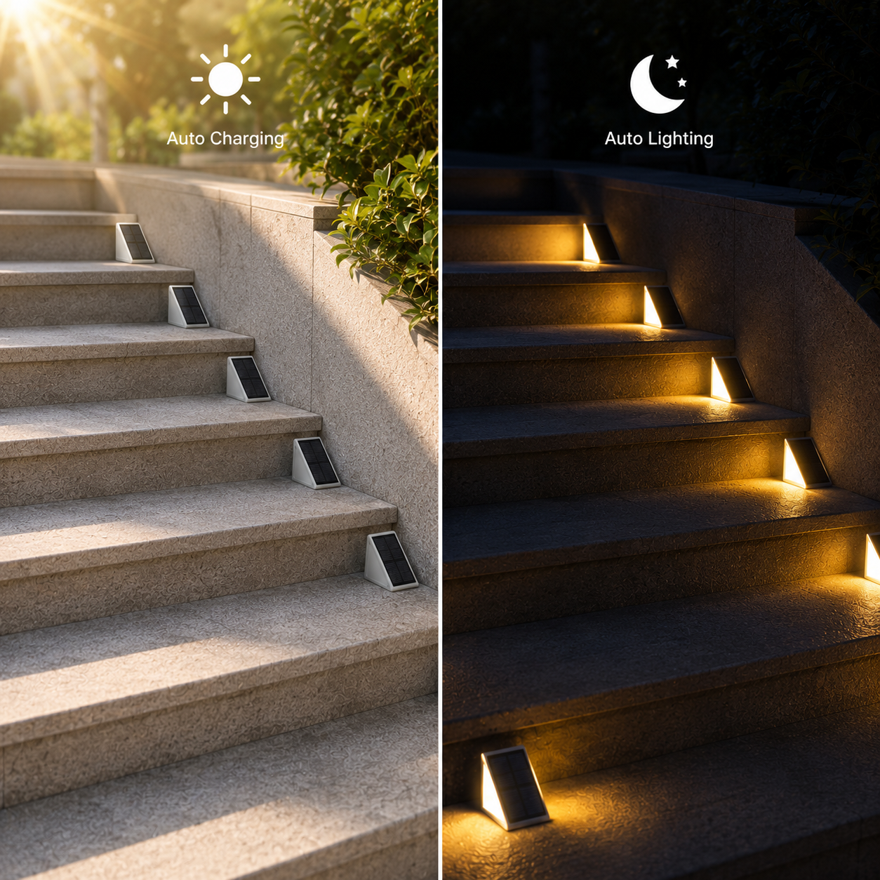 Solar Powered Stair Lights (Set of 6)