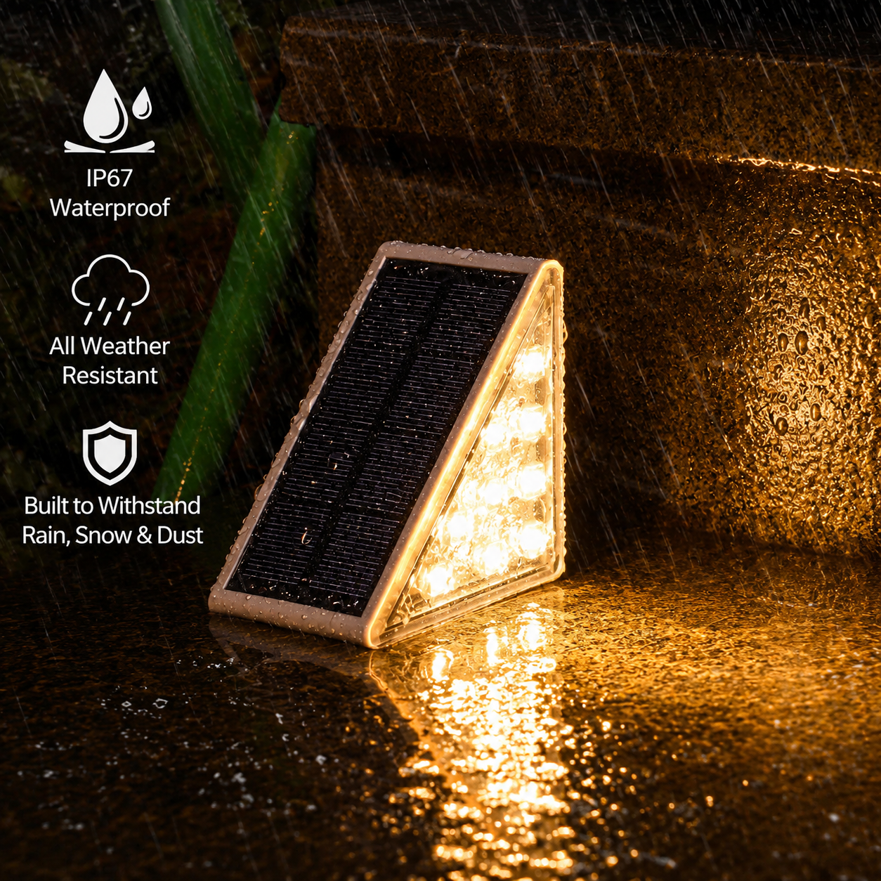 Solar Powered Stair Lights (Set of 6)