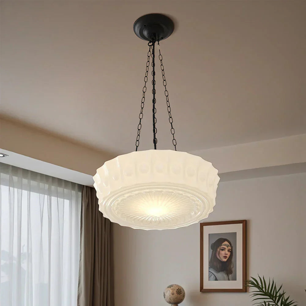 Thalessia Milky White Pendant Lamp in Minimalist Design