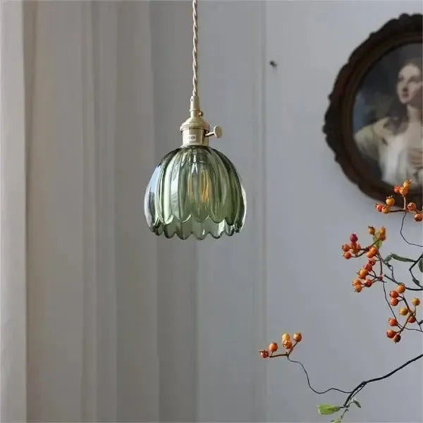 Thessa Elegant Glass Pendant Lamp in Flower Shape
