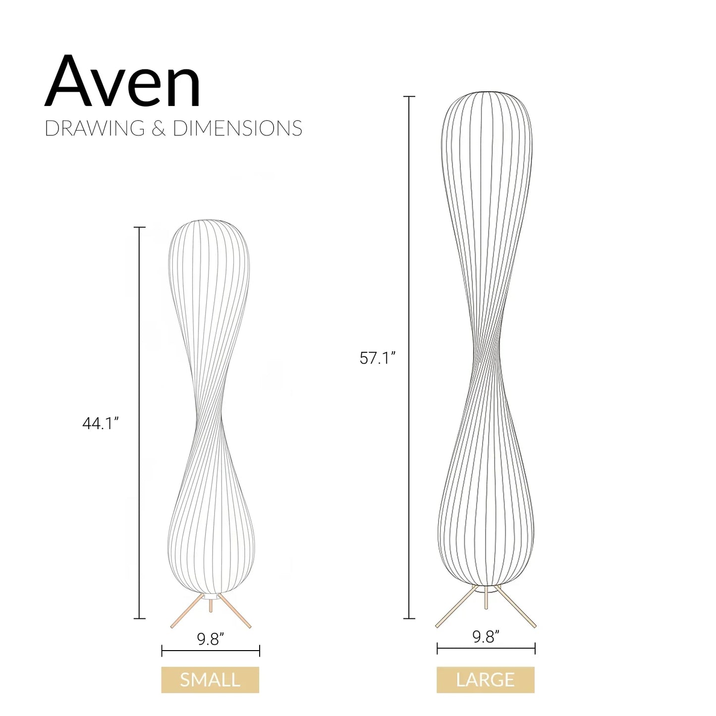 Aven Wabi-Sabi Wooden Floor Lamp