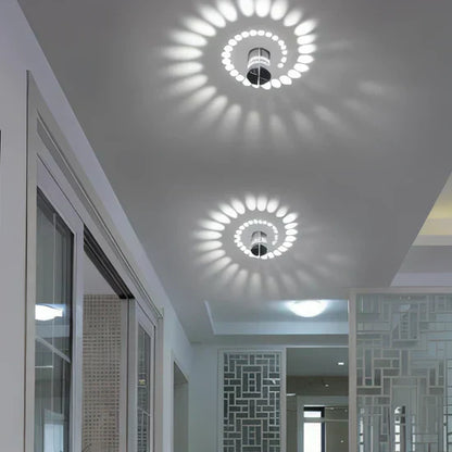 Lythera Cylindrical LED Wall Lamp with Colorful Spiral Lighting