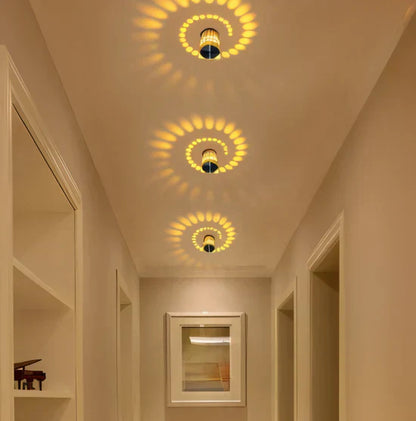 Lythera Cylindrical LED Wall Lamp with Colorful Spiral Lighting