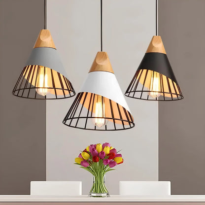 Callista Industrial Pendant Lamp with Open Cage Design