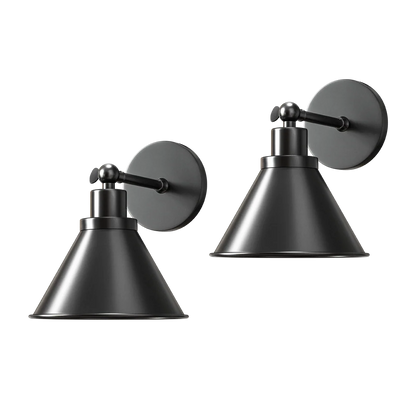 Industrial Wireless Wall Sconce (Set of 2)