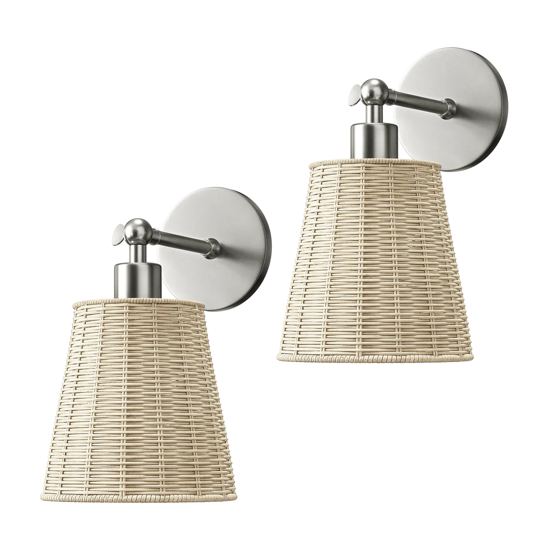 Natural Wireless Wall Sconces (Set of 2)