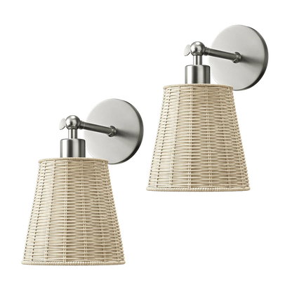 Natural Wireless Wall Sconces (Set of 2)