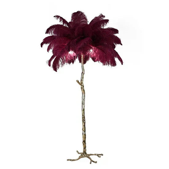 Nocturna Luxury Standing Floor Lamp with Feathers