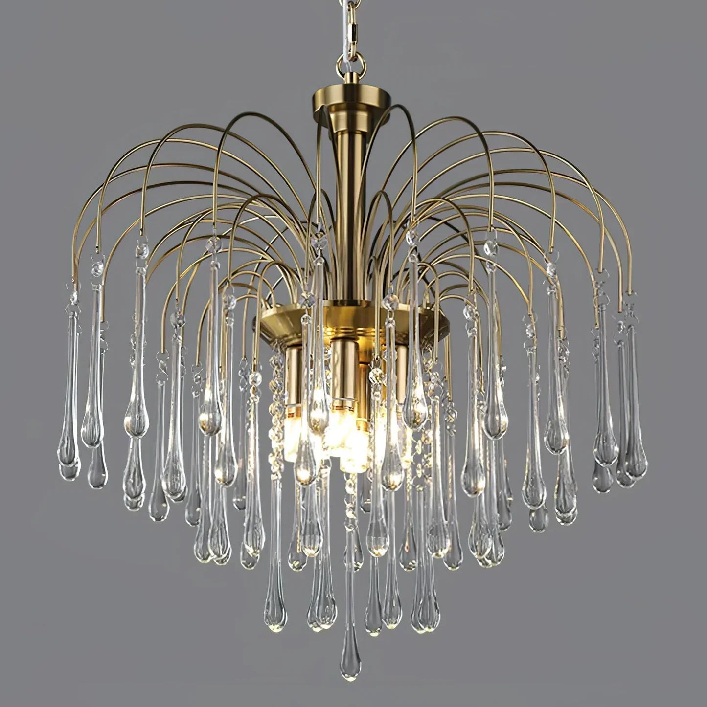 Phoena Crystal Glass Brass Chandelier