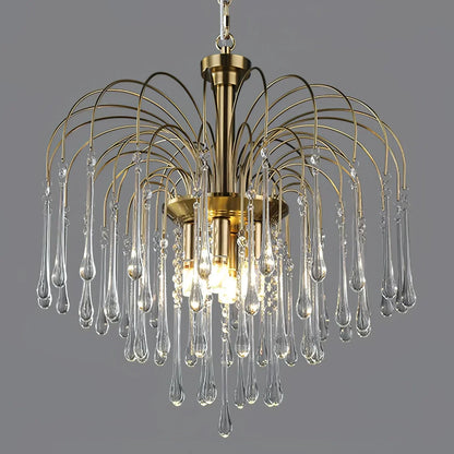 Phoena Crystal Glass Brass Chandelier