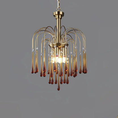 Phoena Crystal Glass Brass Chandelier