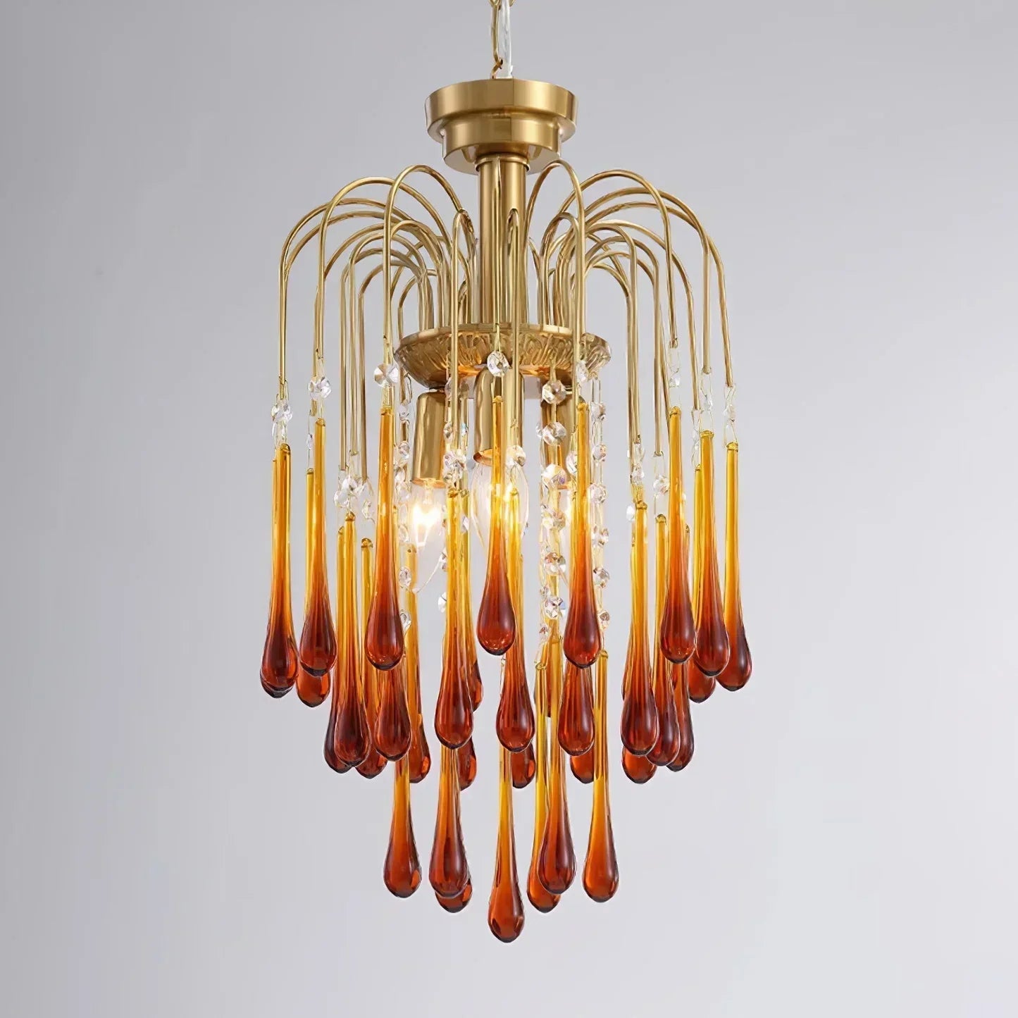 Phoena Crystal Glass Brass Chandelier