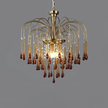 Phoena Crystal Glass Brass Chandelier