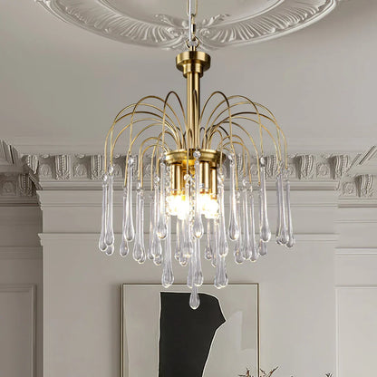 Phoena Crystal Glass Brass Chandelier