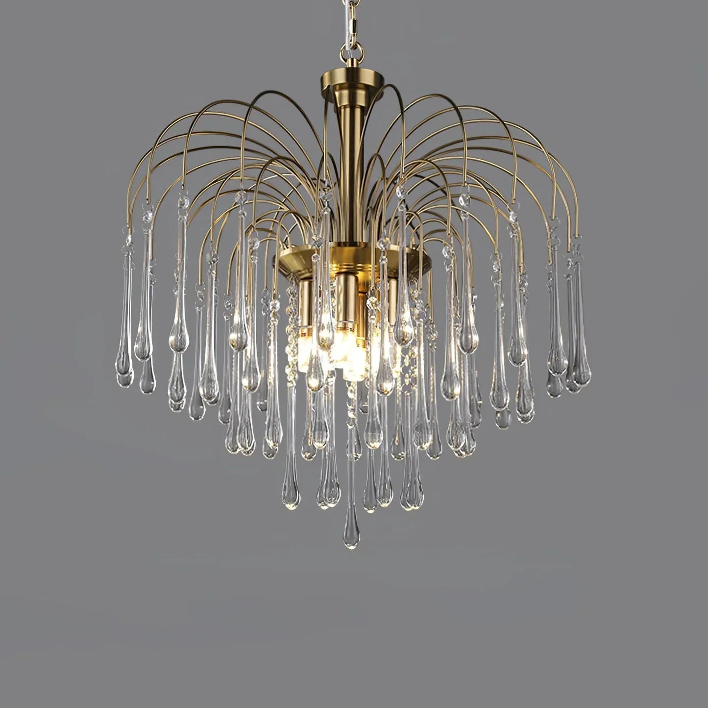 Phoena Crystal Glass Brass Chandelier