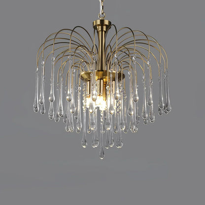 Phoena Crystal Glass Brass Chandelier